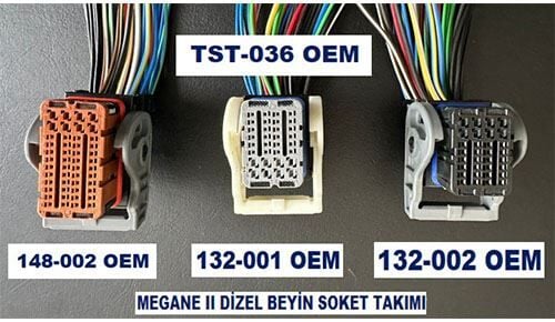 RENAULT MEGANE II DİZEL BEYİN SOKET TAKIMI 32+32+48 PİN